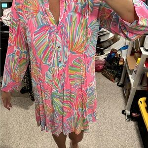 Lilly Pulitzer Pink Multicolor Long Sleeve Dress